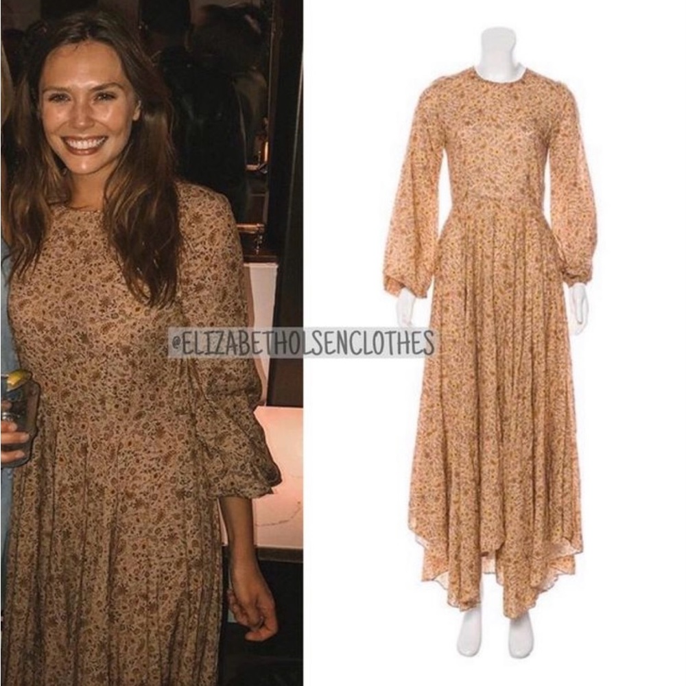 ASO Elizabeth Olsen Doen Oleander Dress in Jaipur Mustard XS